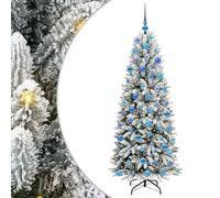 vidaXL Sapin de Noël Artificiel avec 300 LED avec Support Blanc 180 cm, Sapins Modernes, déco Cone pour Les fêtes, lumières LED Flexibles, alimenté par USB, décor Festif intérieur