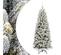 vidaXL Sapin de Noël Artificiel avec 300 LED avec Support Blanc 180 cm, Sapins Modernes, déco Cone pour Les fêtes, lumières LED Flexibles, alimenté par USB, décor Festif intérieur