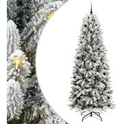 vidaXL Sapin de Noël Artificiel avec 300 LED avec Support Blanc 240 cm, Sapins Modernes, déco Cone pour Les fêtes, lumières LED Flexibles, alimenté par USB, décor Festif intérieur