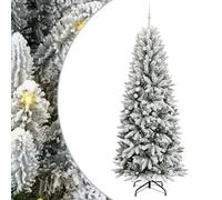 vidaXL Sapin de Noël Artificiel avec 300 LED avec Support Blanc 240 cm, Sapins Modernes, déco Cone pour Les fêtes, lumières LED Flexibles, alimenté par USB, décor Festif intérieur