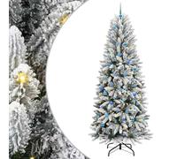vidaXL Sapin de Noël Artificiel avec 300 LED avec Support Blanc 240 cm, Sapins Modernes, déco Cone pour Les fêtes, lumières LED Flexibles, alimenté par USB, décor Festif intérieur