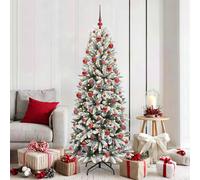 vidaXL Sapin de Noël Artificiel avec 300 LED avec Support Blanc 180 cm, Sapins Modernes, déco Cone pour Les fêtes, lumières LED Flexibles, alimenté par USB, décor Festif intérieur