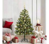 vidaXL Sapin de Noël artificiel avec branches pliables et cônes 150 cm