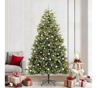 vidaXL Sapin de Noël artificiel avec branches pliables et cônes 240 cm