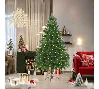 vidaXL Sapin de Noël artificiel avec des lumières à LED Vert 180 cm PE