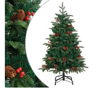 vidaXL Sapin de Noël artificiel avec pommes de pin et baies 150 cm 358375