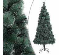 vidaXL Sapin de Noël Artificiel avec Support Arbre de Noël Décoration de Noël Jardin Patio Arrière-cour Extérieur Salon Vert 240 cm PET Vert G