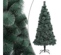 vidaXL Sapin de Noël Artificiel avec Support Arbre de Noël Décoration de Noël Jardin Patio Arrière-cour Extérieur Salon Vert 120 cm PET Vert G