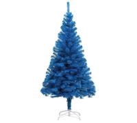 vidaXL Sapin de Noël artificiel avec support Bleu 210 cm PVC