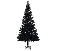 vidaXL Sapin de Noël artificiel avec support Noir 150 cm PVC