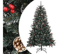 vidaXL Sapin de Noël artificiel avec support Vert 120 cm PVC Vert