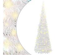 vidaXL Sapin de Noël artificiel escamotable 200 LED blanc 210 cm