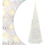 vidaXL Sapin de Noël artificiel escamotable 200 LED blanc 210 cm