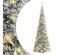 vidaXL Sapin de Noël Artificiel Escamotable avec Neige Floquée 150 LED, Arbre de Noël avec Lumières, Décoration de Fête 357758