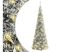 vidaXL Sapin de Noël Artificiel Escamotable avec Neige Floquée 50 LED, Arbre de Noël avec Lumières, Décoration de Fête Vacance Intérieur Extérieur, 120 cm