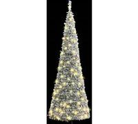 vidaXL Sapin de Noël artificiel escamotable neige floquée 50 LED 120cm