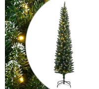 vidaXL Sapin de Noël artificiel 3315760 – mince 180 cm, 300 LED, réaliste – Vert