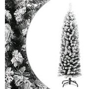 VIDAXL Sapin de No?l artificiel mince flocon de neige Vert 120 cm PVC