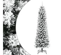 vidaXL Sapin de Noël artificiel mince 150 cm avec neige floquée PVC/PE
