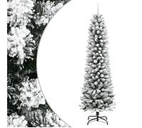 vidaXL Sapin de Noël artificiel mince 180 cm PVC/PE avec neige floquée