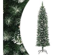 vidaXL Sapin de Noël Artificiel Mince avec Support Arbre de Noël Décoration de Vacances Ornement de Noël Décoration de Fête Salon Intérieur 120 cm PVC