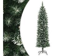 vidaXL Sapin de Noël Artificiel Mince avec Support Arbre de Noël Décoration de Vacances Ornement de Noël Décoration de Fête Salon Intérieur 150 cm PVC Vert G