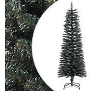 vidaXL Sapin de Noël Artificiel Mince avec Support Arbre de Noël Décoration de Vacances Ornement de Noël Décoration de Fête Salon Vert 120 cm PVC Vert G