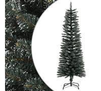 vidaXL Sapin de Noël artificiel mince avec support Vert 120 cm PVC
