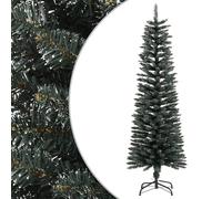 vidaXL Sapin de Noël artificiel mince avec support Vert 150 cm PVC