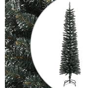 vidaXL Sapin de Noël artificiel mince avec support Vert 180 cm PVC Vert