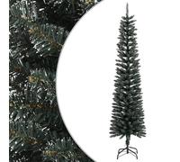 vidaXL Sapin de Noël artificiel mince avec support Vert 240 cm PVC Vert