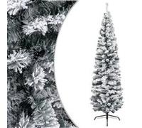 VIDAXL Sapin de No?l artificiel mince flocon de neige Vert 240 cm PVC