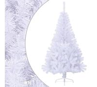 vidaXL Sapin de Noël artificiel moitié avec support blanc 150 cm PVC