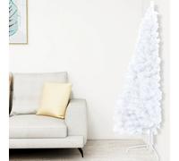 vidaXL Sapin de Noël artificiel moitié avec support blanc 210 cm PVC
