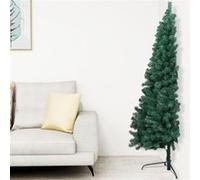 vidaXL Sapin de Noël artificiel moitié avec support Vert 210 cm PVC Vert G