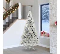 vidaXL Sapin de Noël artificiel pré-éclairé Argent 240 cm PET 3397233