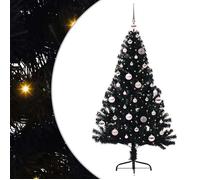 vidaXL Sapin de Noël artificiel pré-éclairé Noir 150 cm PVC 3397130