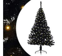 vidaXL Sapin de Noël Artificiel pré-éclairé Noir 150 cm PVC, Arbre de Noël Moderne en Forme de cône, éclairage de Vacances USB, Display LED, déco Festive pour Le Salon et Le Jardin