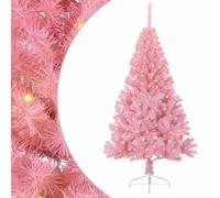 vidaXL Sapin de Noël Artificiel pré-éclairé Rose 150 cm PVC, Arbre de Noël Moderne en cône, déco Lumineuse LED pré-éclairée, éclairage de Jardin Festif, intérieur saisonnier