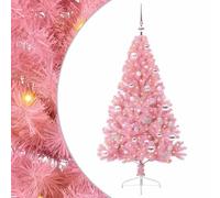 vidaXL Sapin de Noël Artificiel pré-éclairé Rose 150 cm PVC, Arbre de Noël Moderne en cône, déco Lumineuse LED pré-éclairée, éclairage de Jardin Festif, intérieur saisonnier