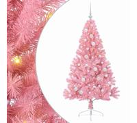 vidaXL Sapin de Noël Artificiel pré-éclairé Rose 150 cm PVC, Arbre de Noël Moderne en cône, déco Lumineuse LED pré-éclairée, éclairage de Jardin Festif, intérieur saisonnier