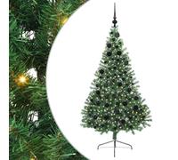 vidaXL Sapin de Noël artificiel pré-éclairé vert 180 cm PVC en forme de cône LED USB