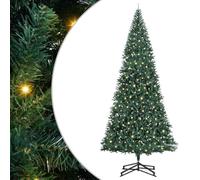 vidaXL Sapin de Noël Artificiel pré-éclairé Vert 500 cm PVC, Décor de Noël Moderne, Arbre pré-éclairé, Artificiel, déco saisonnière, LED, intérieur Vert, Affichage Polyvalent