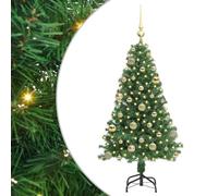 vidaXL Sapin de Noël Artificiel Vert 120 cm PVC, Acier et Plastique, Salon, Guirlande Lumineuse Durable, déco USB Moderne, Ambiance Festive pour événements intérieurs et extérieurs