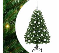 vidaXL Sapin de Noël Artificiel Vert 120 cm PVC et métal, Arbre de Noël Minimaliste, Lumineux à LED, déco saisonnière, Super stylé pour l'intérieur