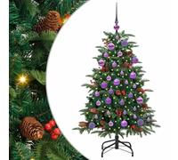 vidaXL Sapin de Noël Artificiel Vert 120 cm PVC, métal et Plastique, Salon, Arbre de Noël en cône USB Moderne, déco intérieure Verte, Style Minimaliste, PVC