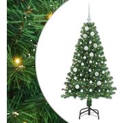 vidaXL Sapin de Noël Artificiel Vert 150 cm PVC, Acier et Plastique, Salon, Guirlande Lumineuse Durable, déco USB Moderne, Ambiance Festive pour événements intérieurs et extérieurs