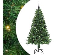 vidaXL Sapin de Noël Artificiel Vert 150 cm PVC, Acier et Plastique, Salon, Guirlande Lumineuse Durable, déco USB Moderne, Ambiance Festive pour événements intérieurs et extérieurs