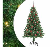 vidaXL Sapin de Noël Artificiel Vert 150 cm PVC, Acier et Plastique, Salon, Guirlande Lumineuse Durable, déco USB Moderne, Ambiance Festive pour événements intérieurs et extérieurs