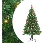 vidaXL Sapin de Noël Artificiel Vert 150 cm PVC, Acier et Plastique, Salon, Guirlande Lumineuse Durable, déco USB Moderne, Ambiance Festive pour événements intérieurs et extérieurs